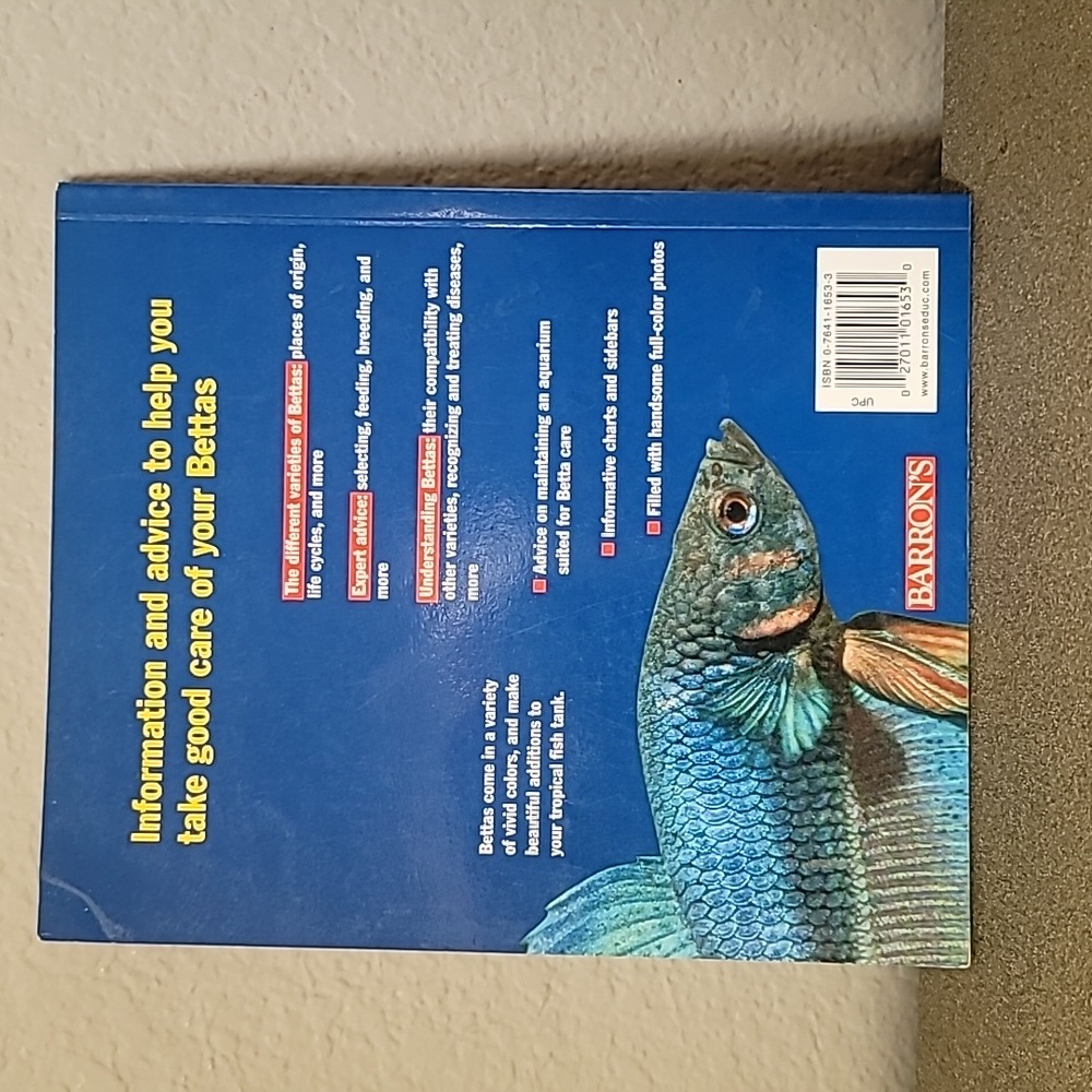 BARRON'S Bettas A Complete Pet Owner's Manual with Bonus Chapter. 95 Pages - Picture 3 of 5